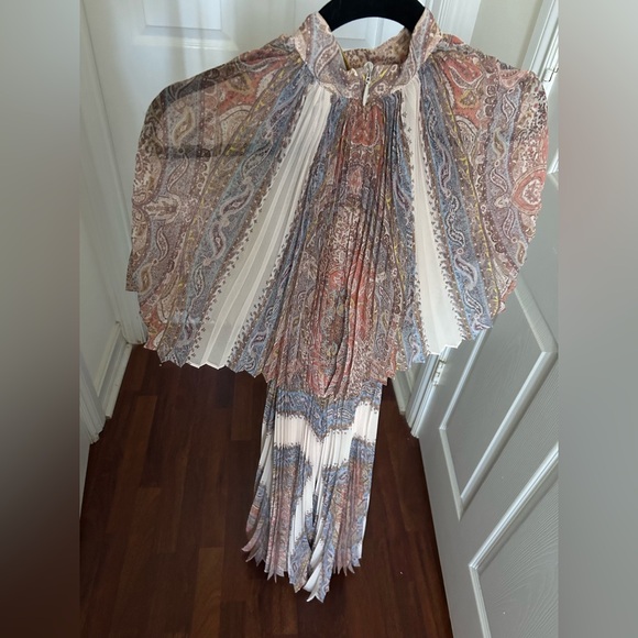 NWT Zimmermann Illustration Sunray Pleated Midi Dress in Paisley Haze 0P US2P - Picture 16 of 17